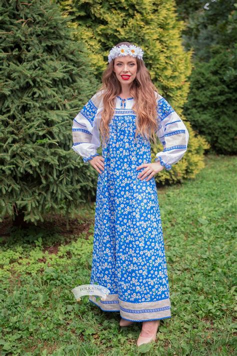 fleurs robe femme russe traditionnel mashenka sarafan etsy