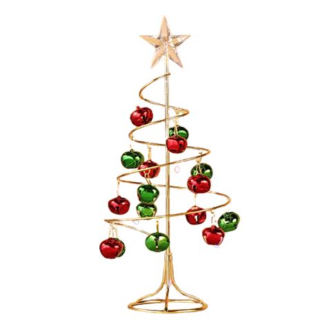 Tabletop Metal Christmas Tree Lights Spiral Wrought Iron Ornament
