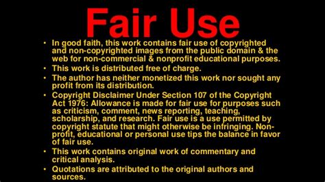 Copyright Disclaimer And Fair Use Law Whats True Love