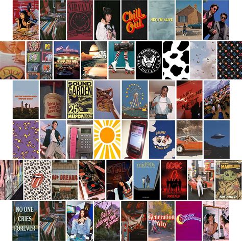80s 50pc Wall Collage Kit Aesthetic 80s Mtv Trendy Vintage Retro