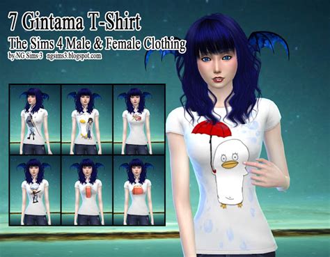 Sims 4 Ccs The Best 7 Gintama T Shirt By Ng Sims