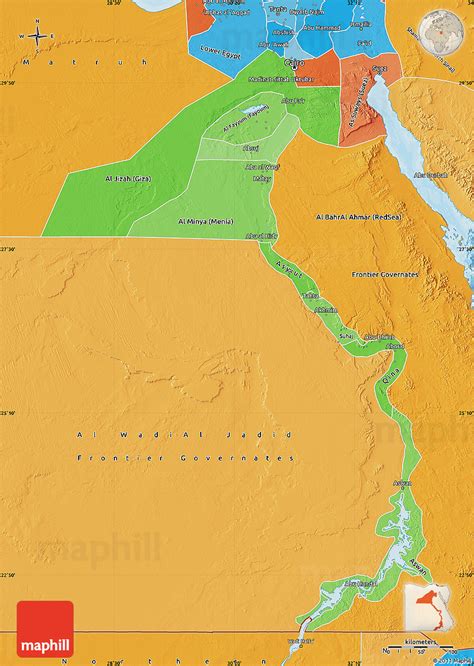 Political Shades Map Of Upper Egypt