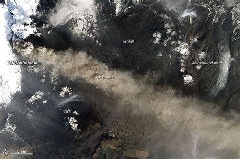 Latest Satellite Image Of The Eruption Of The Eyjafjallajökull Volcano
