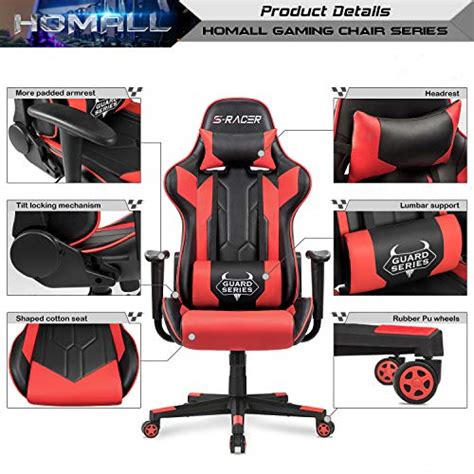 Homall Gaming Chair Racing Office Chair Sracer Computer Desk Chair High Back Leather Executive