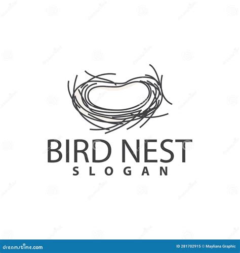 Bird Nest Logo Bird House Shelter Vector Modern Line Design