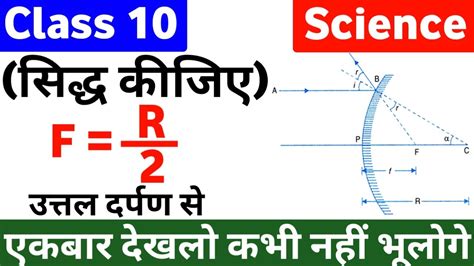 prove that f r 2 from convex mirror उत्तल दर्पण से सिद्ध कीजिए f r 2 class 10 science youtube
