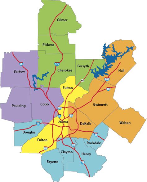 Atlanta Metro Counties And Cities Map Knowatlanta Atlanta Map Atlanta