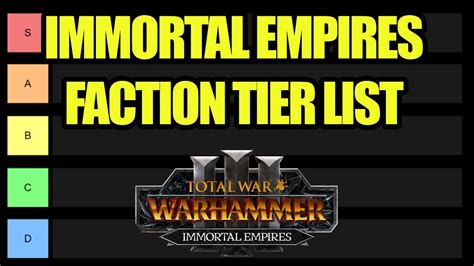 Playable Faction Tier List Immortal Empires Total War Warhammer All Factions Ranked
