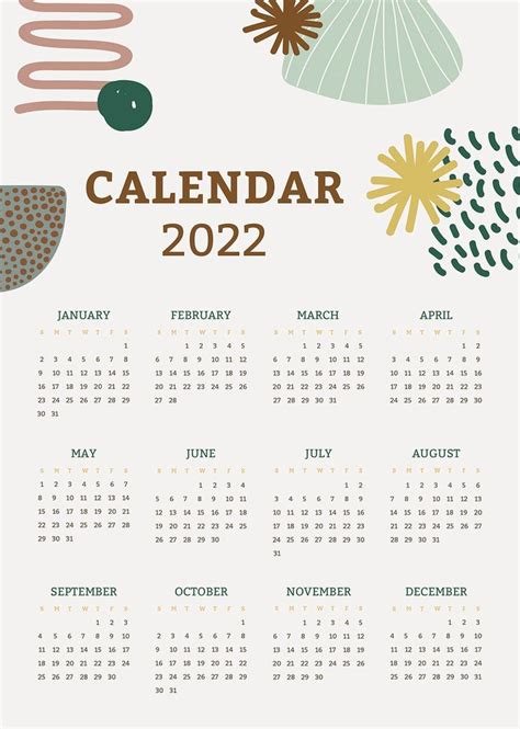 Download Free Psd Image Of Aesthetic 2022 Monthly Calendar Template
