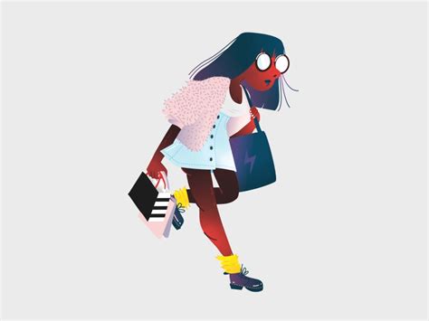 Girl Shopping Animated Characters Animation Shop Illustration