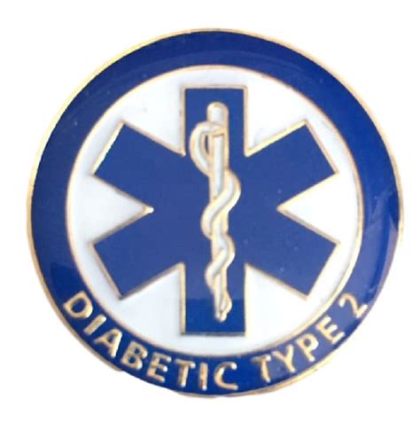 Diabetic Type 2 Medical Alert Symbol Lapel Pin Badge Etsy