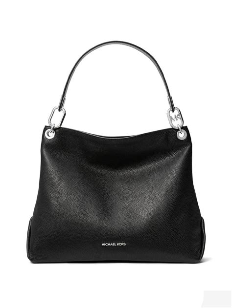 Michael Kors Trisha Large Pebbled Leather Hobo Shoulder Bag Black Buy