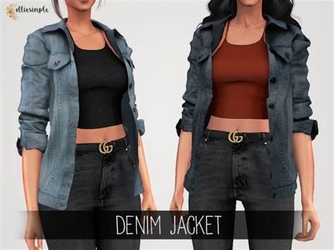 The Sims 4 Elliesimple Denim Jacket Sims 4 Clothing Female Sims 4