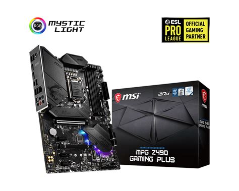 Msi Mpg Z490 Gaming Plus Atx Gaming Motherboard 10th Gen Intel Core