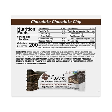 Dark Chocolate Chocolate Chip Protein Bars By Nugo Thrive Market