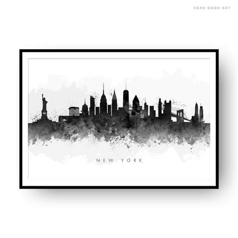 New York Skyline Nyc Cityscape Art Print Wall Art Etsy Cityscape