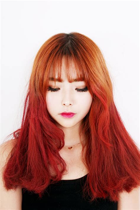 ♥ Pretty Girls ♥`•° Korean Hair Color Ombre Hair Color Asian Red Ombre Hair Asian Hair Pink
