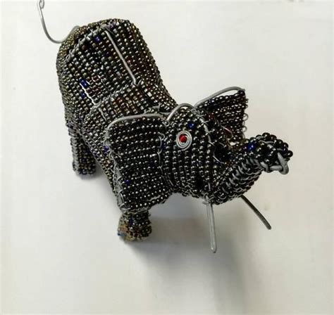 2 X Beads And Wire Elephant Beaded African Animals Decor Etsy