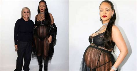 Rihanna Creates Pregnancy Fashion History With Her Naked Dress At Pfw
