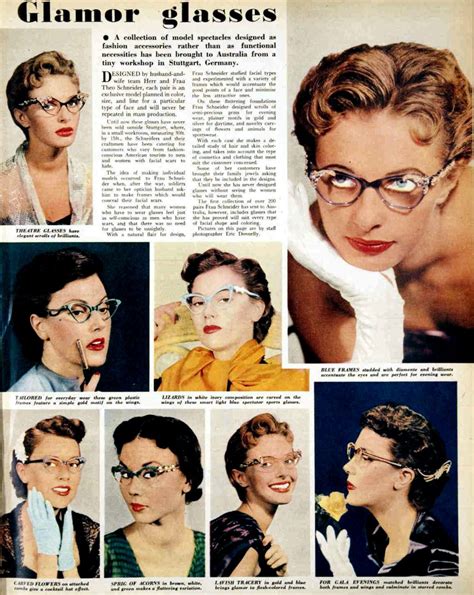 Glasses Vintage Eyewear Vintage Hairstyles Vintage Eyeglasses