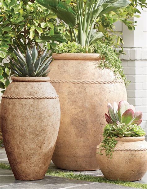 Valencia Jar Planters Frontgate Large Garden Pots Large Terracotta
