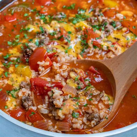Easy Stuffed Pepper Soup Recipe Healthy Fitness Meals
