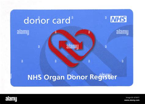 New Nhs Organ Donor Register Card Stock Hi Res Stock Photography And