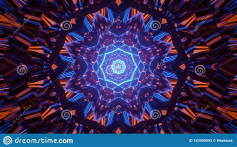 Graphic Illustration Of D Blue And Orange Lights Perfect For A Digital Wallpaper Stock