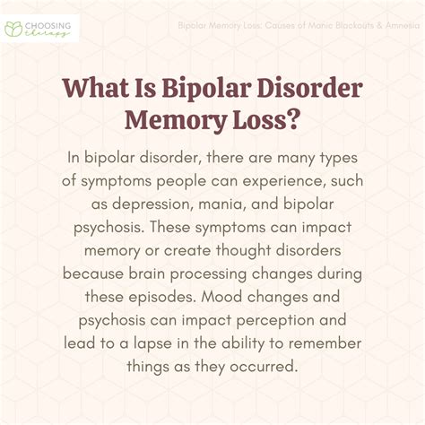 Understanding Bipolar Memory Loss