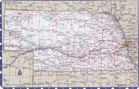 Map Of Nebraska State With Highwaysroadscitiescounties Nebraska Map