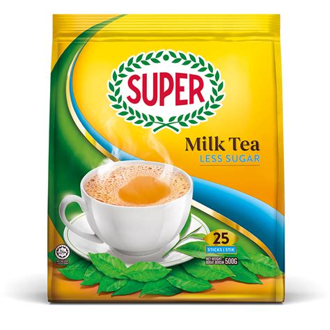 Super 3 In 1 Instant Milk Tea Less Sugar 20g X 25 Sachets 1675318