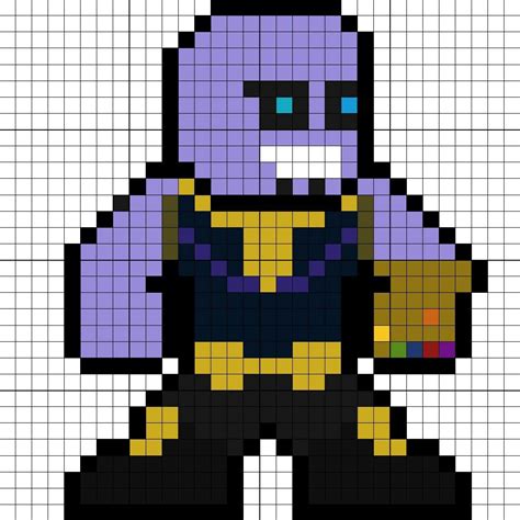 Thanos Avengers Infinity War Perler Bead Pattern Pixel Art Pixel Art