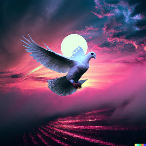 A Photorealistic White Dove Flying In Front Of A Dall·e 2 Openart
