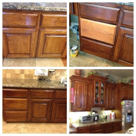 Is there something i can put on them before i. Before and after of oak cabinets. Lightly sanded and then ...