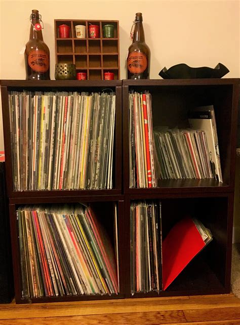 Espresso Vinyl Record Album Storage Cube And Stackable Shelf Way