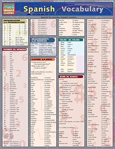 Spanish Vocabulary Quickstudy Academic Spanish Edition Kindle