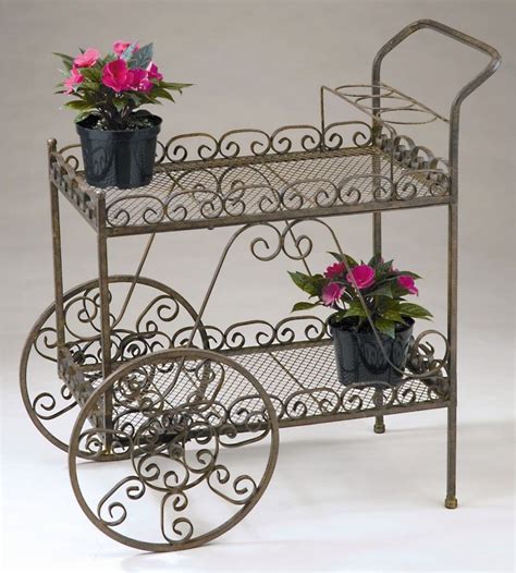 Find outdoor serving carts & update your outdoor space today! Tea Cart Plant Stands Indoor Metal Patio Metal Garden Mesh ...