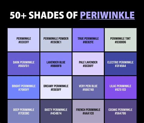 shades of purple color chart with names