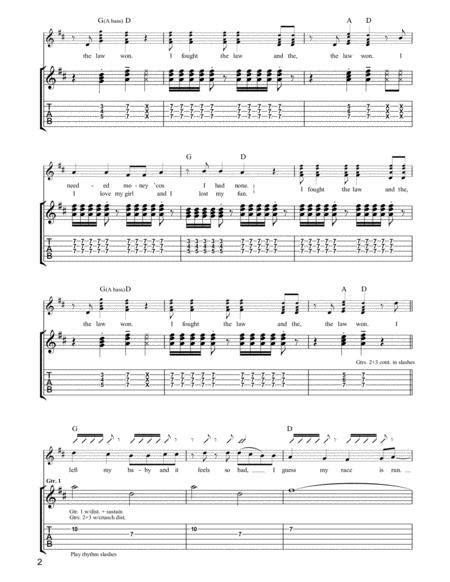 I Fought The Law By The Clash Digital Sheet Music For Guitar Tab Download And Print Hx23652