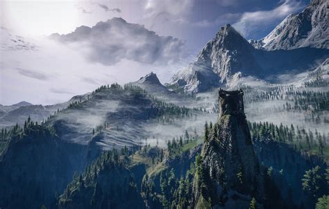 Wallpaper Landscape Mountains Tree The Witcher 3 Wild Hunt Images