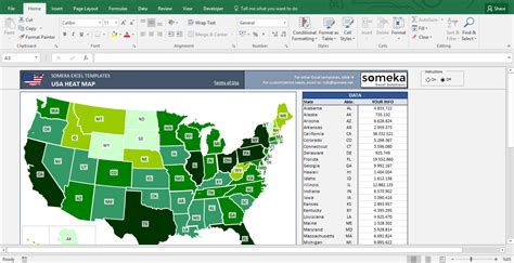 Usa Geographic Heat Map Generator Excel Template Heat Map Design