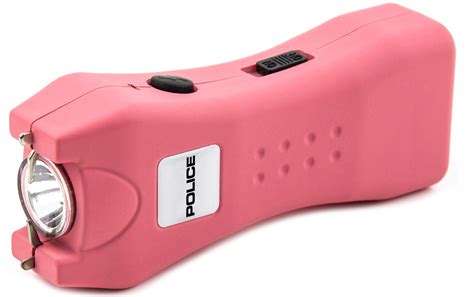 Police Stun Gun 618 550 Bv Mini Rechargeable With Led Flashlight Pink