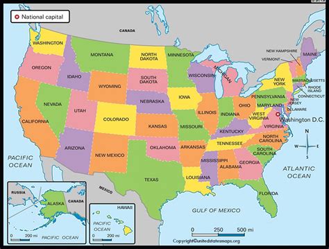 Usa Political Map United States Maps