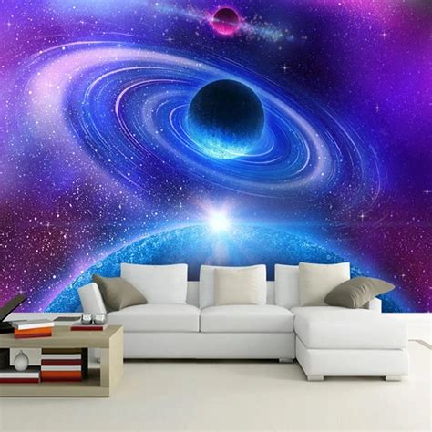 Custom 3d Mural Wall Paper For Living Room Bedroom Modern Space Moon