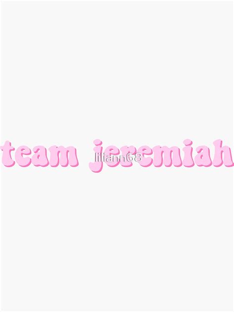 Team Jeremiah The Summer I Turned Pretty Sticker By Liliann Redbubble