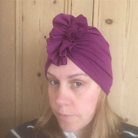 Purple Turban Hat Turban For Women Chemo Turban Purple Head Etsy