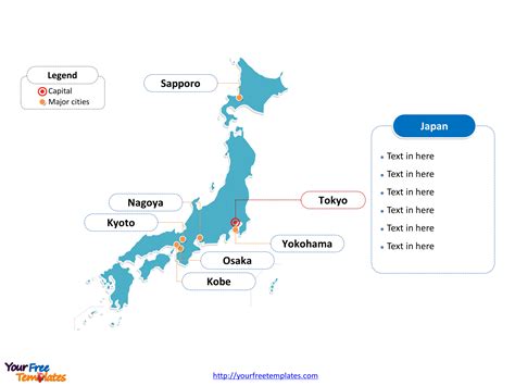 The outline map of japan displaying the major boundaries. Free Japan Editable Map - Free PowerPoint Templates