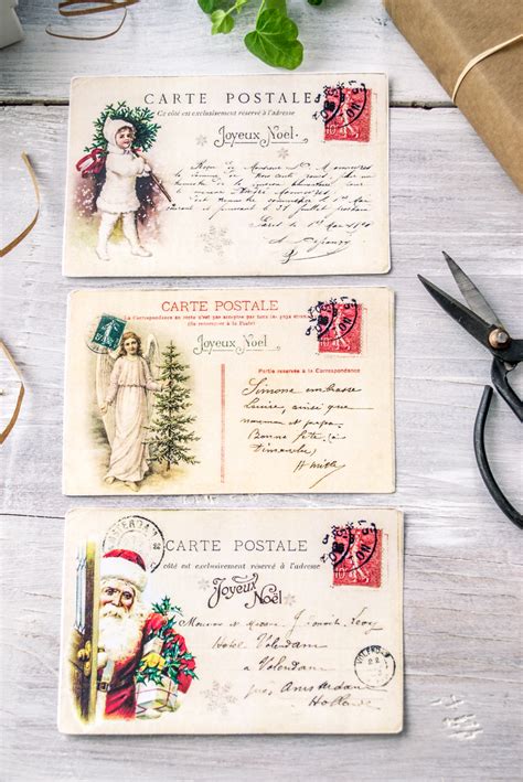 Vintage French Christmas Postcards And Free Printable