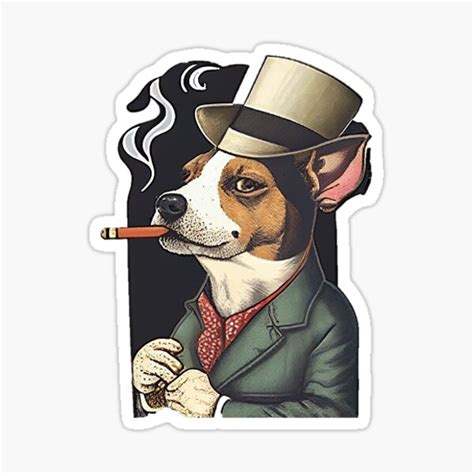 Dog Smoking A Cigar Sticker For Sale By Kalliopeart Redbubble
