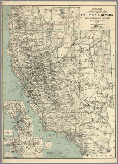 Map Of California Nevada And Southern Oregon David Rumsey Historical
